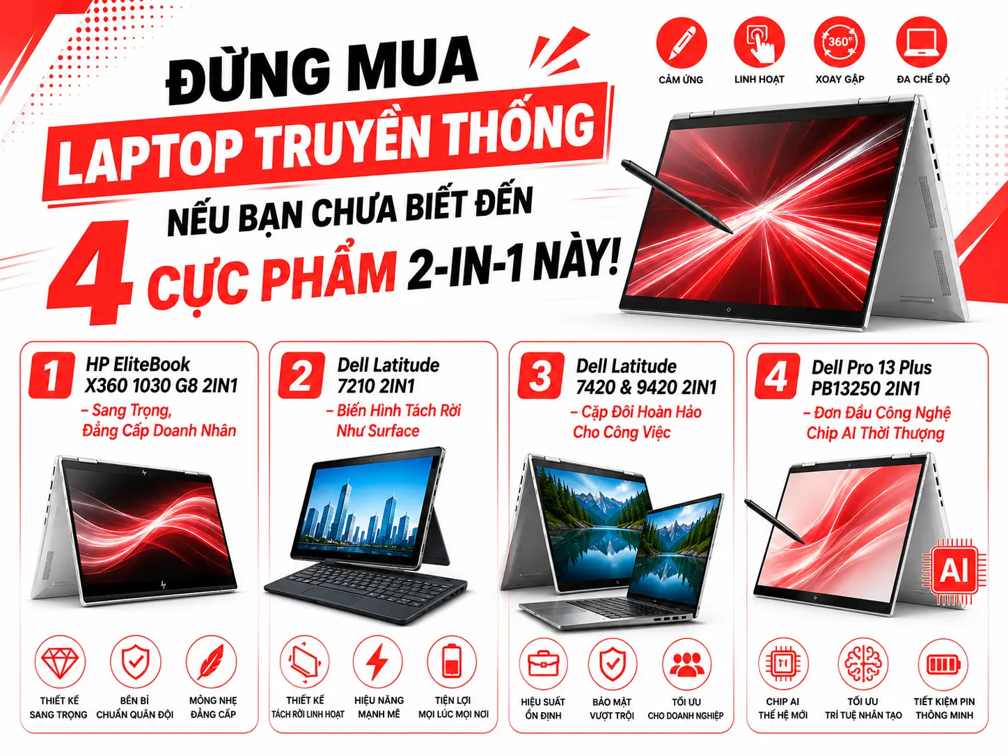 Đừng Mua Laptop Truyền Thống Nếu Bạn Chưa Biết Đến 4 Cực Phẩm 2-In-1 Này!