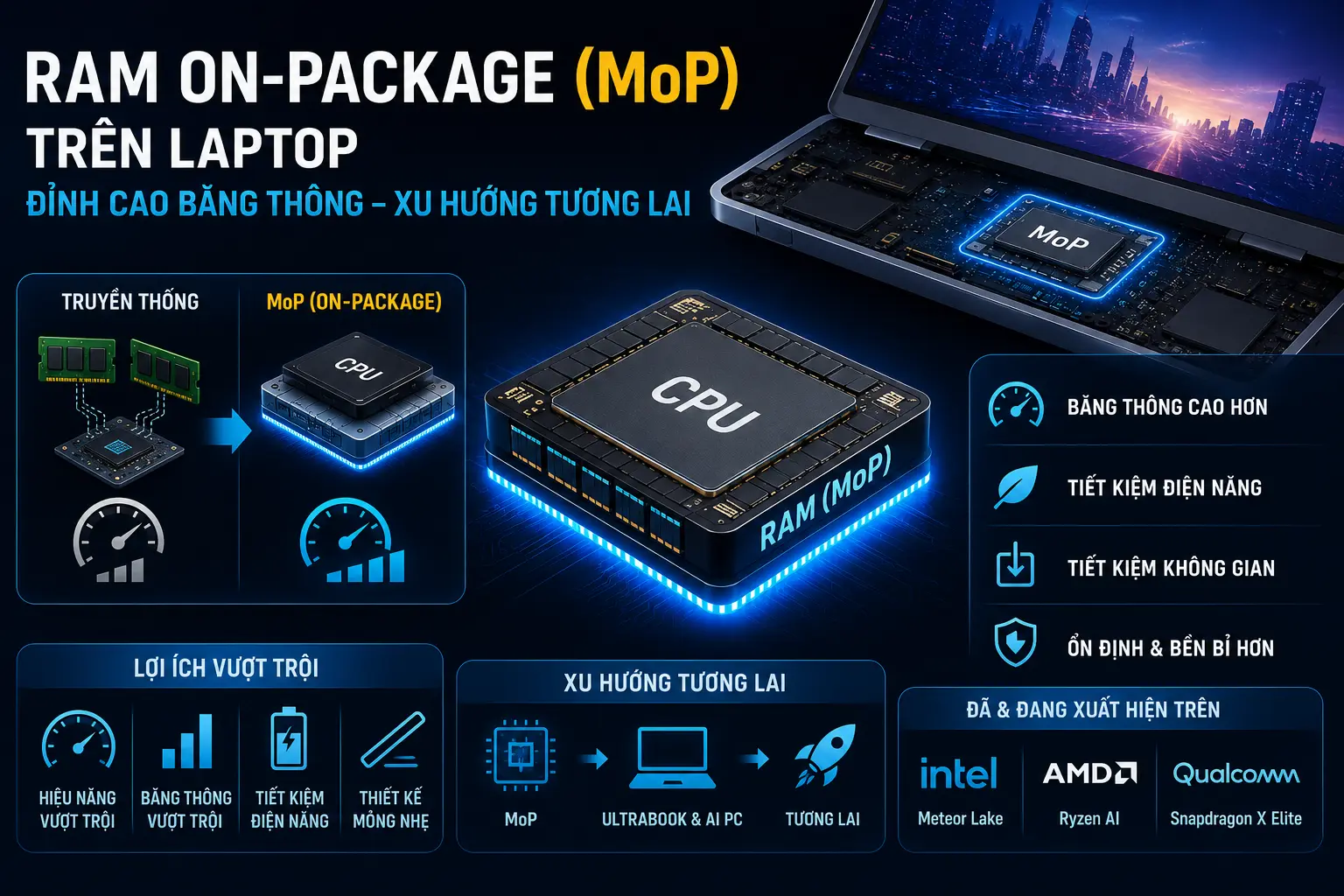 Công Nghệ RAM On-Package (MoP) Trên Laptop: Đỉnh Cao Băng Thông Và Xu Hướng Thiết Kế Tương Lai