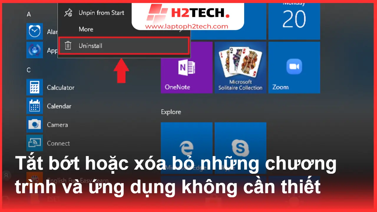 tat chuong trinh h2tech